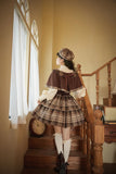 Detective School ~ Vintage Cool Plaid Lolita JSK Dress w. Cape by Alice Girl~Pre-order