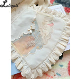 Sweet Lolita Apron Rose Flower Embroidered Organza Waist Curtain by Withpuji