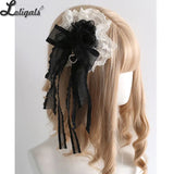 Sweet Maid Headband Black and Beige Elegant Classical KC Hair Accessories Doll Style Headband Top Hat ~ Seventh Night Chapter