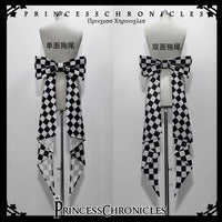 Ouji Lolita Outfit High Low Waist Cincher / Long Sleeve White Shirt / Striped Shorts / Bow Train ~ Rabbit Theater Corset Costume
