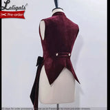 Vintage Red Ouji Lolita Gothic Hooded Rabbit Ear Cape / Short Pants / Vest by Princess Chronicles ~ Rabbit Run