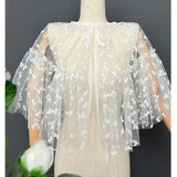Sweet Lolita Cover up Top Sheer Bowknot Poncho Cape