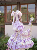 Pre-order Vintage Chinese Style Lolita JSK Dress Jacquard Layered Party Dress by Alice Girl ~ Mountain & Sea View