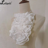 Sweet Lolita Jabot Necktie Victorian Ruffled Neck Accessories Detachable Chiffon Collar