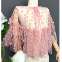Sweet Lolita Cover up Top Sheer Bowknot Poncho Cape