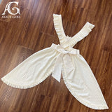 Cool Long Black Embroidered Lolita Dress w. Apron by Alice Girl ~ Pre-order