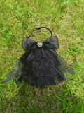 Victorian Lace Jabot Gothic Ruffled Bow Tie Detachable Collar