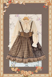 Sweet Checkered Lolita High Waist Skirt / Sailor Collar Cape for Women ~ The Summer Dawn by Infanta