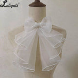 Sweet Lolita Jabot Collar Elegant Bow Tie Ruffled Detachable Cosplay Collar for Halloween