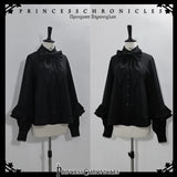 Gothic Black Long Ruffle Sleeve Lolita Shirt Retro Prince Shirt ~ Elegant Doll by Princess Chronicles