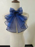 Sweet Lolita Jabot Collar Elegant Bow Tie Ruffled Detachable Cosplay Collar for Halloween