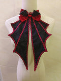 Gothic Bat Wings Jabot Collar Lolita Halloween Bow Tie Cosplay Neck Accessories