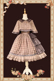 Sweet Checkered Lolita High Waist Skirt / Sailor Collar Cape for Women ~ The Summer Dawn by Infanta