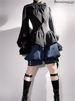 Ouji Lolita Outfit Vintage Royal Blue Hooded Cloak Cape / Bloomer Shorts / Vest by Princess Chronicles ~ Rabbit Run