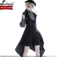 Ouji Lolita Outfit Retro Lolita Medieval Little Prince Irregular Long Vest / Shorts by Princess Chronicles ~ The Shadow