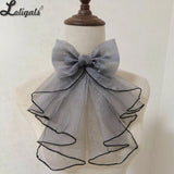 Sweet Lolita Jabot Collar Elegant Bow Tie Ruffled Detachable Cosplay Collar for Halloween