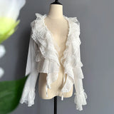 Sweet Long Sleeve Sheer Top Ruffled Lolita Shrug