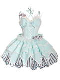 Sweet Lolita Dress Asymmetrical Hem Mini Bubble Dresses w. Big Bow by Ocelot ~ Sweety Gummy