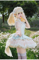 Sweet Lolita JSK Dress Ruffle Tiered Ballet Costume Mini Party Dress ~ Floating Light
