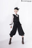 Retro Black Ouji Outfit Sweet Vest / Long Sleeve Shirt / Cropped Harem Pants by Princess Chronicles~ Secret Morning Post