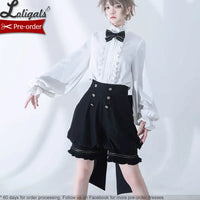 Boy Style Ouji Lolita Prince Hooded Cloak / Vest / Shorts / Long Sleeve Shirt by Princess Chronicles ~ Rabbit in a Hurry
