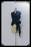 Ouji Lolita Outfit Vintage Royal Blue Hooded Cloak Cape / Bloomer Shorts / Vest by Princess Chronicles ~ Rabbit Run