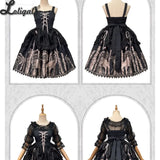 Gothic Retro Lolita JSK Dress Printed Halloween Witch Costume - Eternal Night