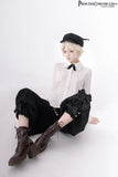 Retro Black Ouji Outfit Sweet Vest / Long Sleeve Shirt / Cropped Harem Pants by Princess Chronicles~ Secret Morning Post