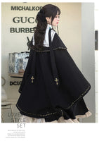 Military Style Embroidered Lolita Vest with Detachable Cape by YLF