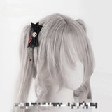 Lolita Gothic Headpiece Cross Rose Bow Hairpin Mini Flat Hat Hair Accessories Double Ponytail Hair Clips