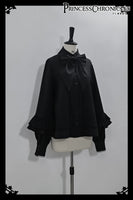 Gothic Black Long Ruffle Sleeve Lolita Shirt Retro Prince Shirt ~ Elegant Doll by Princess Chronicles