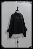 Gothic Black Long Ruffle Sleeve Lolita Shirt Retro Prince Shirt ~ Elegant Doll by Princess Chronicles