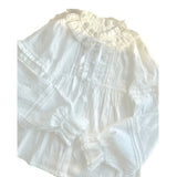 White Long Sleeve Blouse Stand Collar Cotton Lolita Shirt
