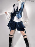 Ouji Lolita Outfit Vintage Royal Blue Hooded Cloak Cape / Bloomer Shorts / Vest by Princess Chronicles ~ Rabbit Run