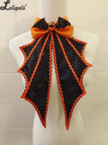 Gothic Bat Wings Jabot Collar Lolita Halloween Bow Tie Cosplay Neck Accessories
