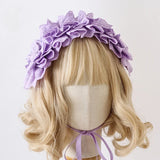 Lolita Headgear Doll Style Ruffled Bow Headband KC Gothic Hair Accessories