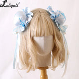 Multi-color Lolita Hair Clips Chinese Style Cheongsam Bun Head Ruffled Balls Headpiece