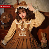 Bears Love Cookie ~ Sweet Long Sleeve Plaid Blouse by Alice Girl ~ Pre-order