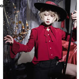 Ouji Lolita Long Sleeve Shirt Gothic Pointed Collar Blouse by Princess Chronicles