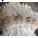 Gorgeous Long Lolita Petticoat Versatile Chiffon Underskirt Ruffled Gold Lace Skirt Extender