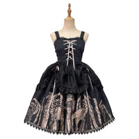 Gothic Retro Lolita JSK Dress Printed Halloween Witch Costume - Eternal Night
