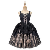 Gothic Retro Lolita JSK Dress Printed Halloween Witch Costume - Eternal Night