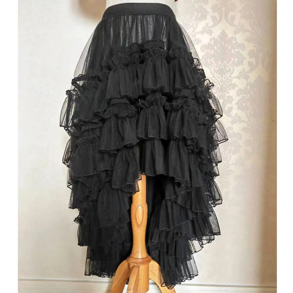 Gothic Lolita Underskirt High Low Ruffled Skirt