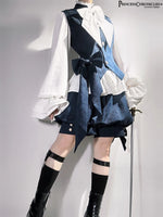 Ouji Lolita Outfit Vintage Royal Blue Hooded Cloak Cape / Bloomer Shorts / Vest by Princess Chronicles ~ Rabbit Run