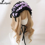 Black and White Lolita Headband Doll Style Bow KC Gothic Subculture Hair Accessories