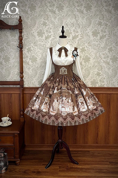 Vintage Doll Family ~ Sweet Printed Lolita Underbust JSK Vintage Doll Family ~ Sweet Printed Lolita Underbust JSK