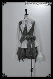 Pre-order Ouji Lolita Hooded Cloak Cape / Short Pants / Vest / Shirt by Princess Chronicles ~ Gray Rabbit in Moonlight