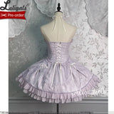 Pre-order Sweet Halter Neck Lolita JSK Dress Purple Corset Mini Party Dress by Alice Girl ~ The Cross