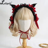 Gothic Lolita Headband Devil Wings Halloween Hair Accessories Cosplay Headpiece