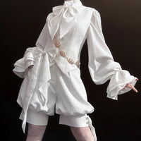 Pre-order Ouji Lolita Vest Cool White Waistcoat by Princess Chronicles ~ Rabbit in Moonlight